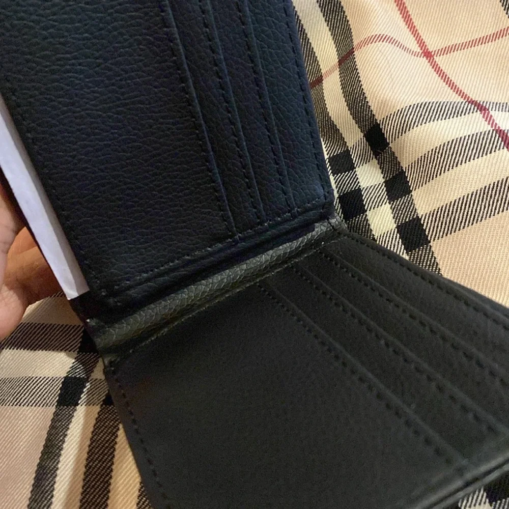 Mens Western Bi Fold Faux Leather Wallet Camo Black